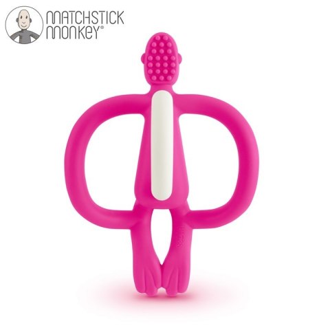 Matchstick Monkey gryzak silikonowy sensoryczny ze szczoteczką Pink Matchstick Monkey gryzak silikonowy sensoryczny ze szczoteczką Pink