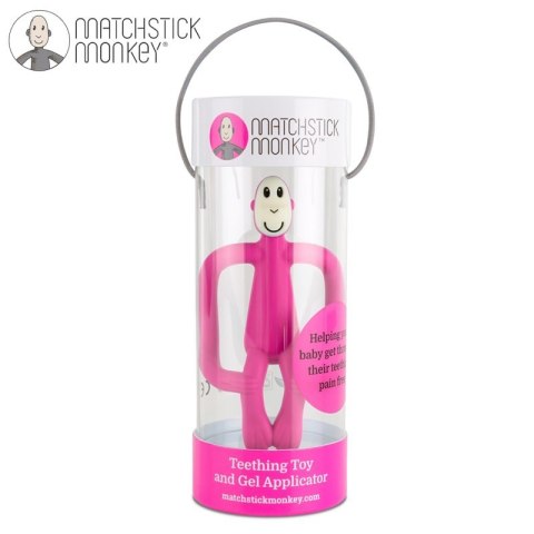 Matchstick Monkey gryzak silikonowy sensoryczny ze szczoteczką Pink Matchstick Monkey gryzak silikonowy sensoryczny ze szczoteczką Pink