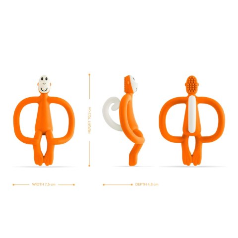 Matchstick Monkey gryzak silikonowy sensoryczny ze szczoteczką Pomarańcz Matchstick Monkey gryzak silikonowy sensoryczny ze szczoteczką Pomarańcz