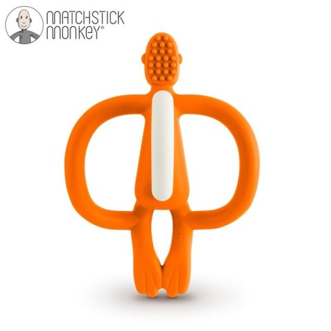 Matchstick Monkey gryzak silikonowy sensoryczny ze szczoteczką Pomarańcz Matchstick Monkey gryzak silikonowy sensoryczny ze szczoteczką Pomarańcz