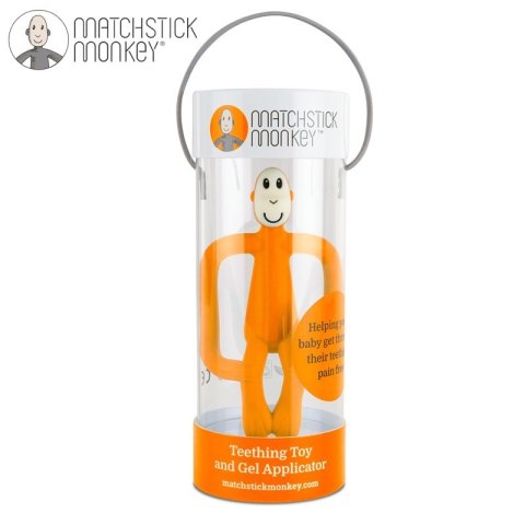 Matchstick Monkey gryzak silikonowy sensoryczny ze szczoteczką Pomarańcz Matchstick Monkey gryzak silikonowy sensoryczny ze szczoteczką Pomarańcz