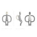 Matchstick Monkey gryzak silikonowy sensoryczny ze szczoteczką Szary Matchstick Monkey gryzak silikonowy sensoryczny ze szczoteczką Szary