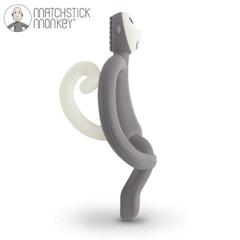Matchstick Monkey gryzak silikonowy sensoryczny ze szczoteczką Szary Matchstick Monkey gryzak silikonowy sensoryczny ze szczoteczką Szary
