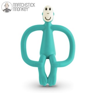 Matchstick Monkey gryzak silikonowy sensoryczny ze szczoteczką Zielony