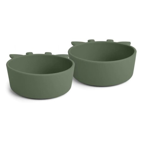 Nuuroo silikonowe miseczki głębokie 2 szt GIRAF Dusty Green Nuuroo silikonowe miseczki głębokie 2 szt GIRAF Dusty Green