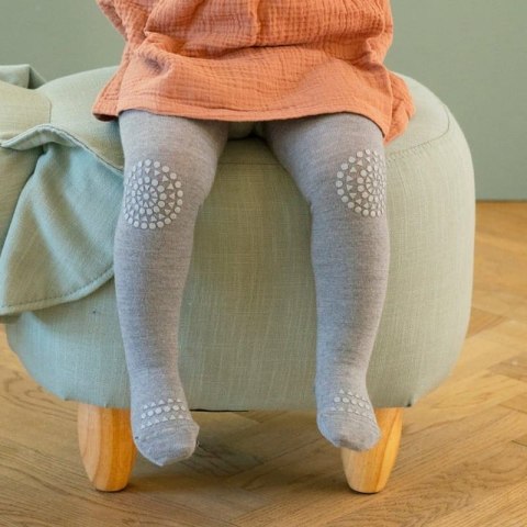 GoBabyGo antypoślizgowe rajstopy do raczkowania i nauki chodzenia WOOL Grey Melange 12 m+ GoBabyGo antypoślizgowe rajstopy do raczkowania i nauki chodzenia WOOL Grey Melange 12 m+