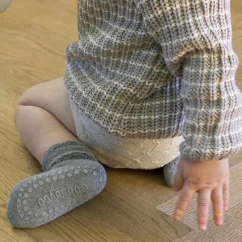 GoBabyGo antypoślizgowe skarpetki do nauki chodzenia Grey Melange 12 m+ GoBabyGo antypoślizgowe skarpetki do nauki chodzenia Grey Melange 12 m+