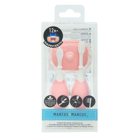 Marcus & Marcus pierwsze szczoteczki do nauki higieny jamy ustnej 2 szt Palm Grasp PINK Marcus & Marcus pierwsze szczoteczki do nauki higieny jamy ustnej 2 szt Palm Grasp PINK