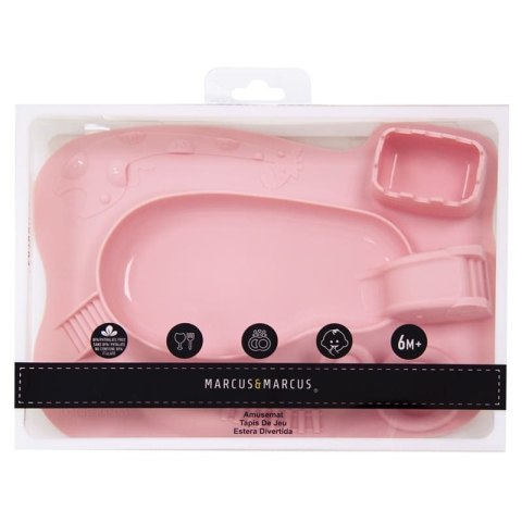 Marcus & Marcus silikonowy talerzyk 3D z podkładką PLAC ZABAW Pink Pokey Marcus & Marcus silikonowy talerzyk 3D z podkładką PLAC ZABAW Pink Pokey