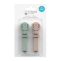Matchstick Monkey zawieszki silikonowe do smoczka lub gryzaka 2 szt MULTI Mint&Blush Matchstick Monkey zawieszki silikonowe do smoczka lub gryzaka 2 szt MULTI Mint&Blush