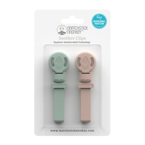 Matchstick Monkey zawieszki silikonowe do smoczka lub gryzaka 2 szt MULTI Mint&Blush Matchstick Monkey zawieszki silikonowe do smoczka lub gryzaka 2 szt MULTI Mint&Blush