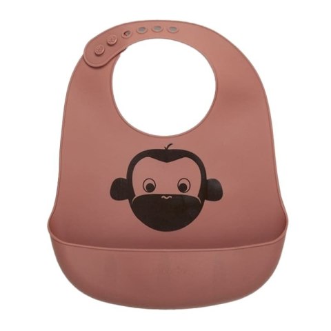 Nuuroo śliniak silikonowy z kieszonką dla niemowlaka Monkey Mahogany Nuuroo śliniak silikonowy z kieszonką dla niemowlaka Monkey Mahogany
