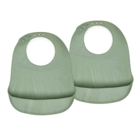 Nuuroo śliniaki silikonowe z kieszonką dla niemowlaka 2 szt Tex Light Green Nuuroo śliniaki silikonowe z kieszonką dla niemowlaka 2 szt Tex Light Green