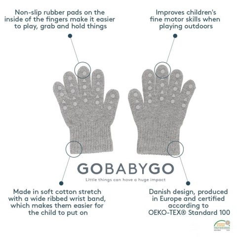 GoBabyGo antypoślizgowe rękawiczki ułatwiające chwytanie Grey Melange 2 lata GoBabyGo antypoślizgowe rękawiczki ułatwiające chwytanie Grey Melange 2 lata