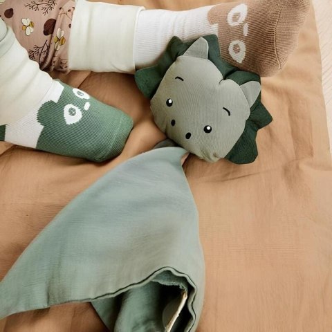 Nuuroo przytulanka do usypiania niemowlaka z zapachem mamy BIO bawełna DINO Warm Green Nuuroo przytulanka do usypiania niemowlaka z zapachem mamy BIO bawełna DINO Warm Green