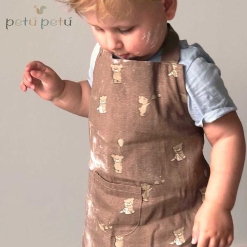 Petu Petu dziecięcy fartuszek kuchenny z kieszonką Teddy Petu Petu dziecięcy fartuszek kuchenny z kieszonką Teddy