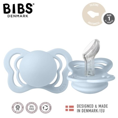 BIBS COUTURE BABY BLUE S Smoczek ortodontyczny silikonowy BIBS COUTURE BABY BLUE S Smoczek ortodontyczny silikonowy