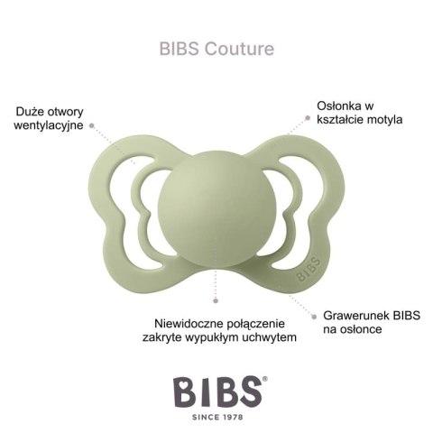 BIBS COUTURE BABY BLUE S Smoczek ortodontyczny silikonowy BIBS COUTURE BABY BLUE S Smoczek ortodontyczny silikonowy