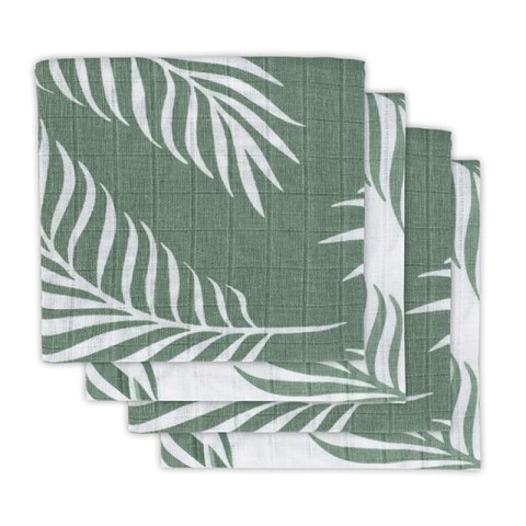 Jollein 4 pieluszki niemowlęce Hydrophilic 70x70 cm Liście NATURE Ash Green Jollein 4 pieluszki niemowlęce Hydrophilic 70x70 cm Liście NATURE Ash Green