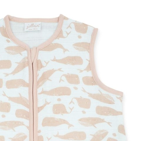 Jollein śpiworek niemowlęcy do spania 0,5 TOG WHALES Pale Pink 110 cm Jollein śpiworek niemowlęcy do spania 0,5 TOG WHALES Pale Pink 110 cm