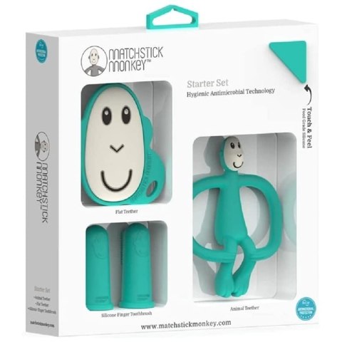 Matchstick Monkey zestaw do higieny jamy ustnej niemowlaka 4 szt Monkey Green Matchstick Monkey zestaw do higieny jamy ustnej niemowlaka 4 szt Monkey Green