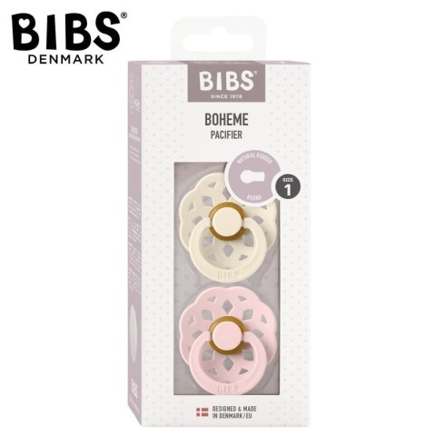 BIBS BOHEME 2-PACK IVORY & BLOSSOM S Smoczek Uspokajający kauczuk Hevea BIBS BOHEME 2-PACK IVORY & BLOSSOM S Smoczek Uspokajający kauczuk Hevea