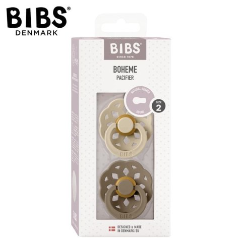 BIBS BOHEME 2-PACK VANILLA & DARK OAK M Smoczek Uspokajający kauczuk Hevea BIBS BOHEME 2-PACK VANILLA & DARK OAK M Smoczek Uspokajający kauczuk Hevea