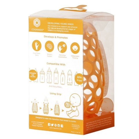 CogniKids Grip® osłonka uchwyt kognitywny do butelki TANGERINE CogniKids Grip® osłonka uchwyt kognitywny do butelki TANGERINE