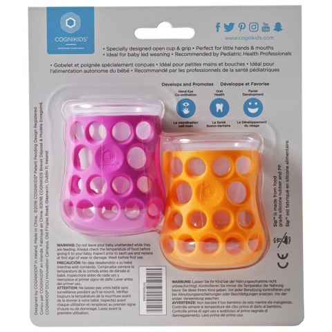 CogniKids Sip® sensoryczne kubeczki kognitywne do nauki picia dla niemowląt TENGERIN/FLAMINGO 2 szt CogniKids Sip® sensoryczne kubeczki kognitywne do nauki picia dla niemowląt TENGERIN/FLAMINGO 2 szt