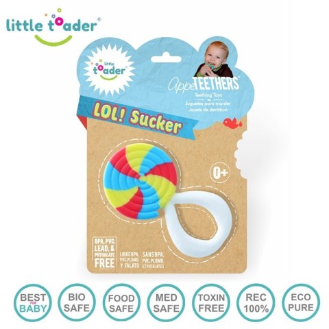 Little Toader silikonowy gryzak sensoryczny Tęczowy Lizak Little Toader silikonowy gryzak sensoryczny Tęczowy Lizak