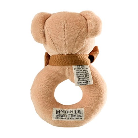 Maud N Lil Grzechotka organiczna miękka z BIO bawełny GOTS Cubby the Teddy Ring Rattle Maud N Lil Grzechotka organiczna miękka z BIO bawełny GOTS Cubby the Teddy Ring Rattle