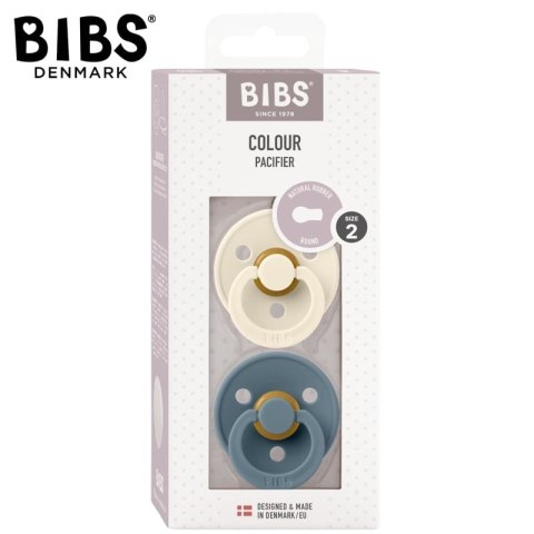 BIBS COLOUR 2-PACK IVORY & PETROL M Smoczek Uspokajający kauczuk Hevea BIBS COLOUR 2-PACK IVORY & PETROL M Smoczek Uspokajający kauczuk Hevea