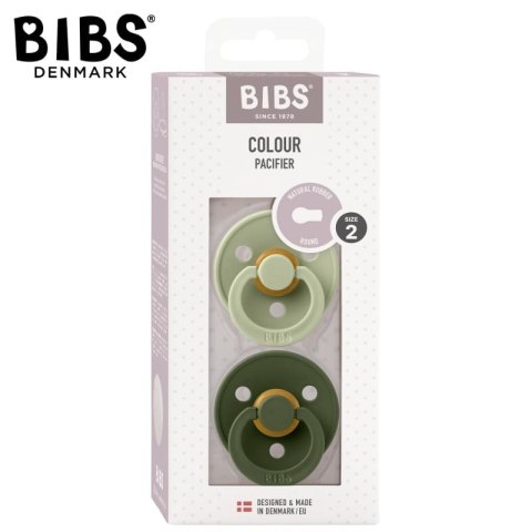 BIBS COLOUR 2-PACK SAGE & GREEN HUNTER M Smoczek Uspokajający kauczuk Hevea BIBS COLOUR 2-PACK SAGE & GREEN HUNTER M Smoczek Uspokajający kauczuk Hevea