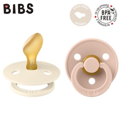 BIBS COLOUR ANATOMICAL 2-PACK IVORY & BLUSH M Smoczek ortodontyczny kauczuk Hevea BIBS COLOUR ANATOMICAL 2-PACK IVORY & BLUSH M Smoczek ortodontyczny kauczuk Hevea