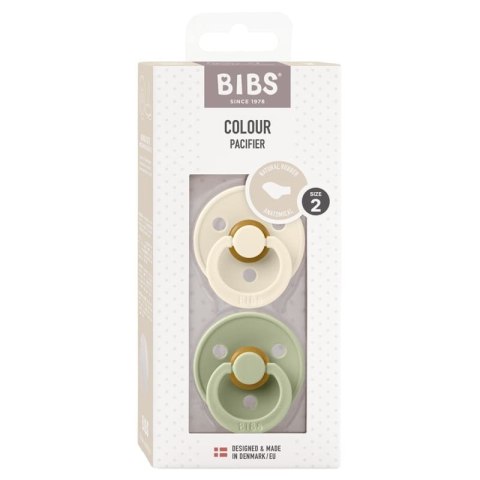 BIBS COLOUR ANATOMICAL 2-PACK IVORY & SAGE M Smoczek ortodontyczny kauczuk Hevea BIBS COLOUR ANATOMICAL 2-PACK IVORY & SAGE M Smoczek ortodontyczny kauczuk Hevea