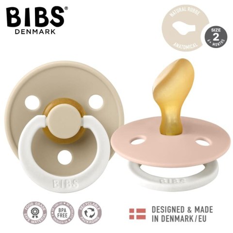 BIBS COLOUR ANATOMICAL 2-PACK NIGHT BLUSH & WANILLA M Smoczek Anatomiczny kauczuk Hevea BIBS COLOUR ANATOMICAL 2-PACK NIGHT BLUSH & WANILLA M Smoczek Anatomiczny kauczuk Hevea