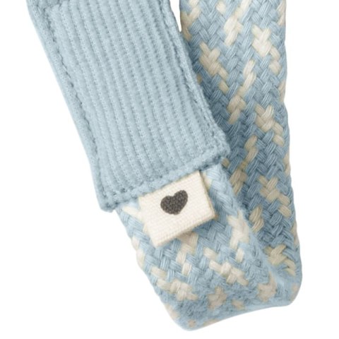 BIBS PACIFIER BRAID BABY BLUE & IVORY zawieszka do smoczków 100% organic cotton BIBS PACIFIER BRAID BABY BLUE & IVORY zawieszka do smoczków 100% organic cotton