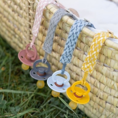 BIBS PACIFIER BRAID BLUSH & IVORY zawieszka do smoczków 100% organic cotton BIBS PACIFIER BRAID BLUSH & IVORY zawieszka do smoczków 100% organic cotton