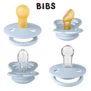 BIBS TRY-IT zestaw 4 szt smoczków niemowlęcych o różnych ustnikach BABY BLUE