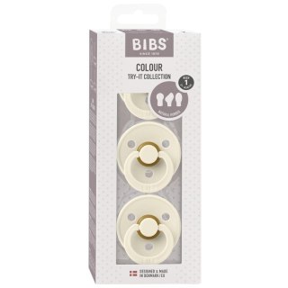 BIBS TRY-IT zestaw 3 szt smoczków niemowlęcych o różnych ustnikach IVORY