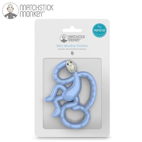 Matchstick Monkey Mini gryzak silikonowy sensoryczny ze szczoteczką Light Blue Matchstick Monkey Mini gryzak silikonowy sensoryczny ze szczoteczką Light Blue