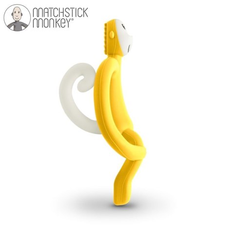 Matchstick Monkey gryzak silikonowy sensoryczny ze szczoteczką Żółty Matchstick Monkey gryzak silikonowy sensoryczny ze szczoteczką Żółty