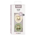 BIBS COLOUR 2-PACK SAGE & IVORY M Smoczek Uspokajający kauczuk Hevea BIBS COLOUR 2-PACK SAGE & IVORY M Smoczek Uspokajający kauczuk Hevea