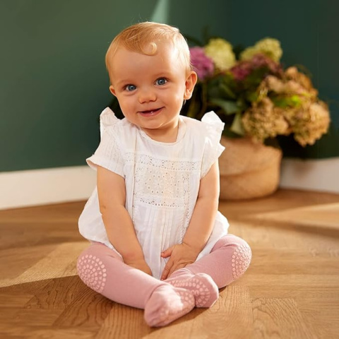 GoBabyGo rajstopy antypoślizgowe Dusty Rose 2 lata GoBabyGo rajstopy antypoślizgowe Dusty Rose 2 lata