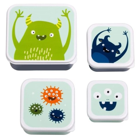A Little Lovely Company - 4 Lśniące Lunchboxy śniadaniówki MONSTERS A Little Lovely Company - 4 Lśniące Lunchboxy śniadaniówki MONSTERS