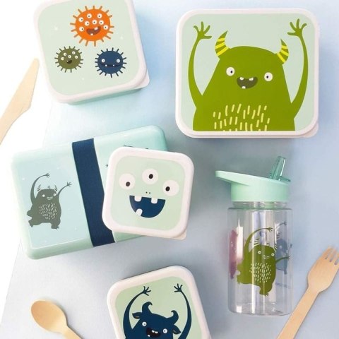 A Little Lovely Company - 4 Lśniące Lunchboxy śniadaniówki MONSTERS A Little Lovely Company - 4 Lśniące Lunchboxy śniadaniówki MONSTERS