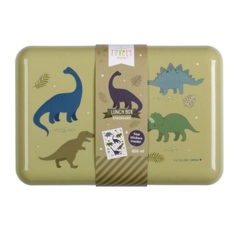 A Little Lovely Company - Śniadaniówka Lunchbox Dinozaury z naklejkami A Little Lovely Company - Śniadaniówka Lunchbox Dinozaury z naklejkami