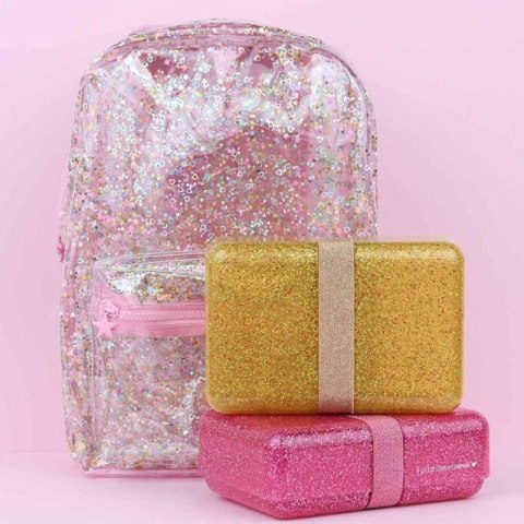 A Little Lovely Company - Śniadaniówka Lunchbox GLITTER Gold A Little Lovely Company - Śniadaniówka Lunchbox GLITTER Gold