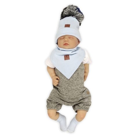 Hi Little One czapka z chustą komplet ALPACA BOHO BLUE S Pom Pom Hi Little One czapka z chustą komplet ALPACA BOHO BLUE S Pom Pom