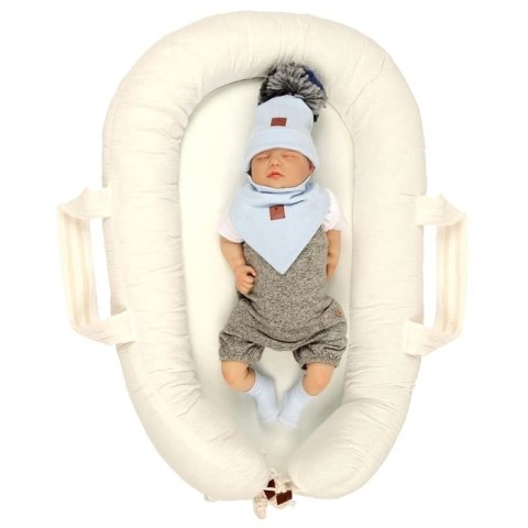 Hi Little One czapka z chustą komplet ALPACA BOHO BLUE S Pom Pom Hi Little One czapka z chustą komplet ALPACA BOHO BLUE S Pom Pom